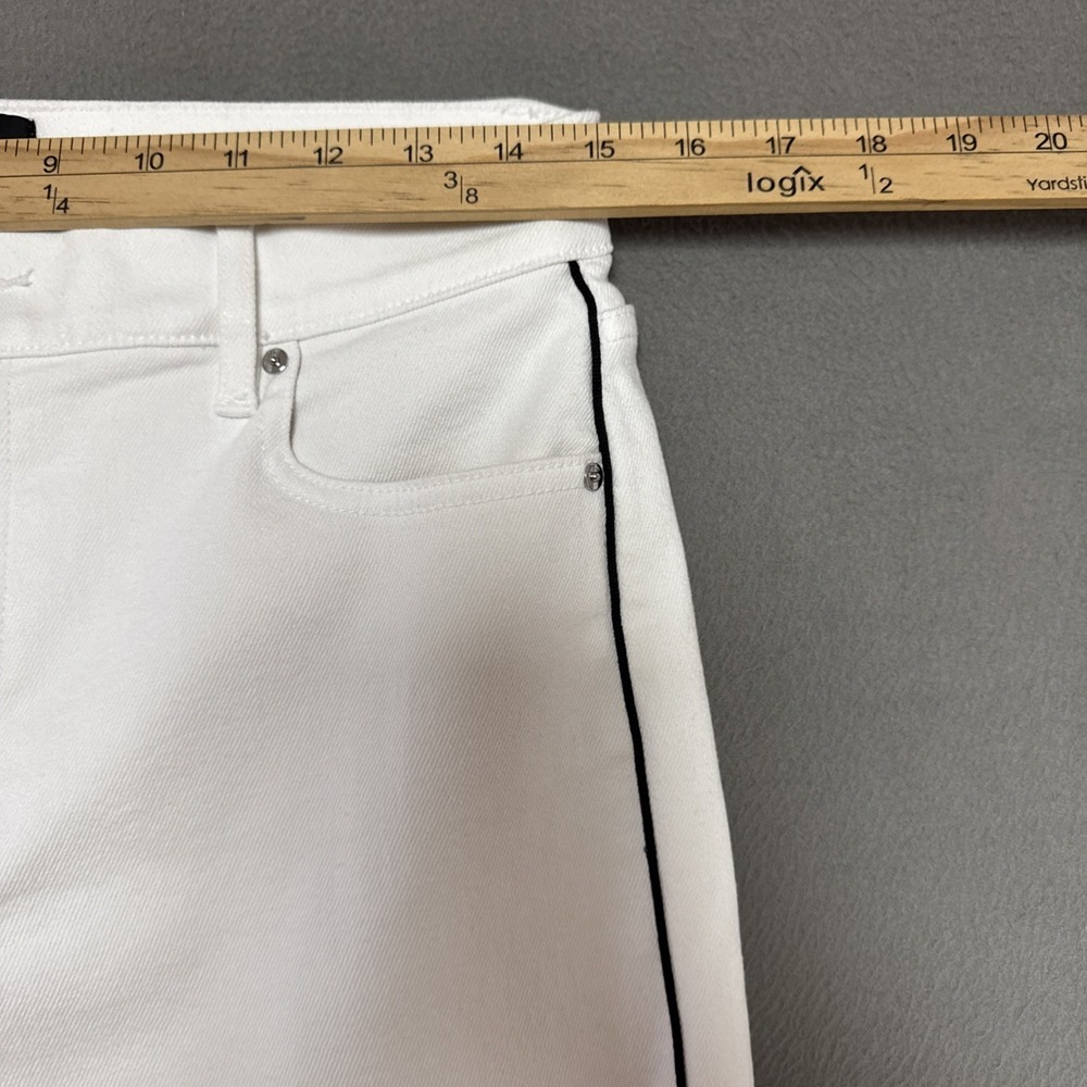 White House Black Market Contrast Seam Wide Leg Jeans Womens 6 Long 30x32 Flare - Picture 2 of 12
